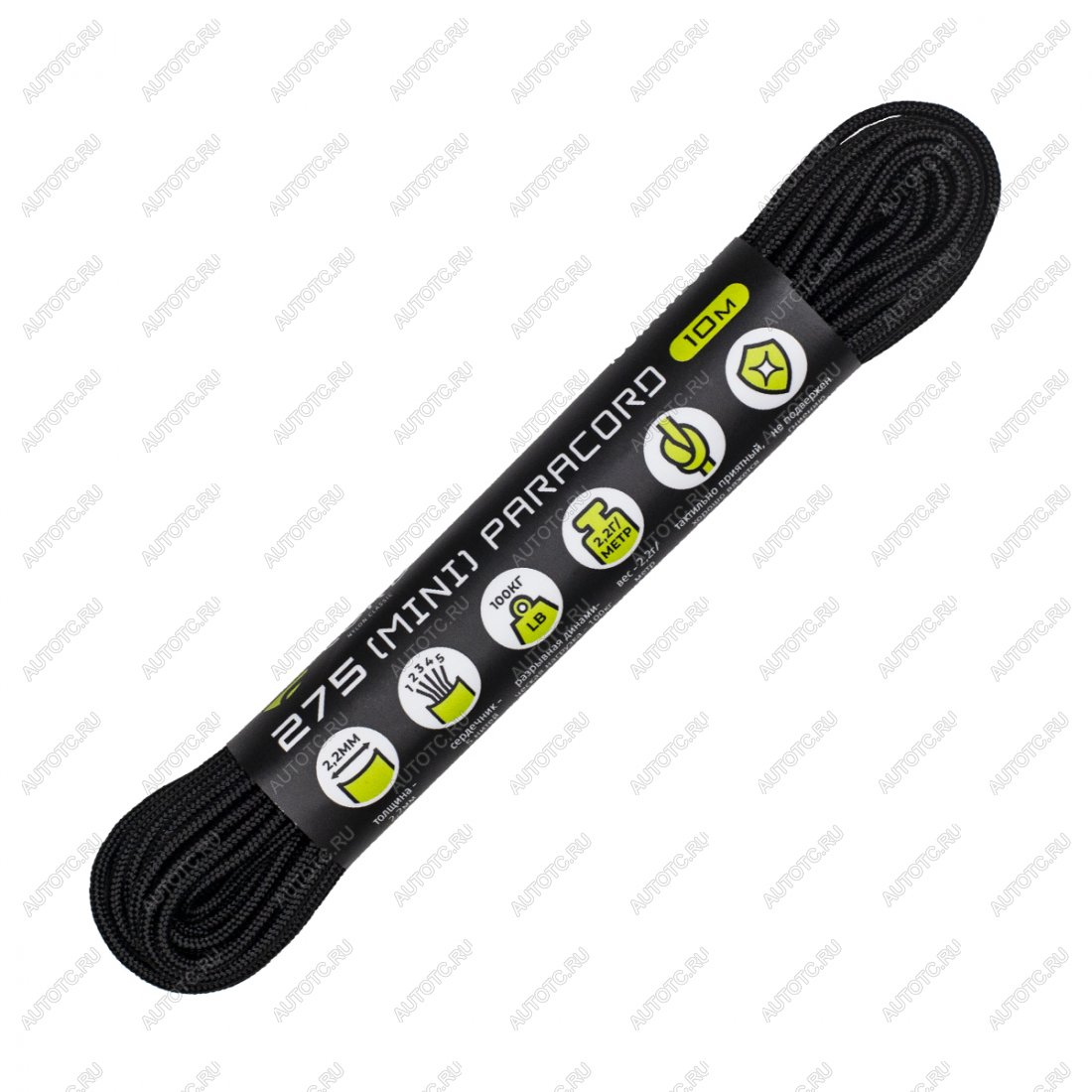 329 р. Паракорд 275 (мини) CORD nylon 10м (black) CORD 275.n10.b  с доставкой в г. Воронеж