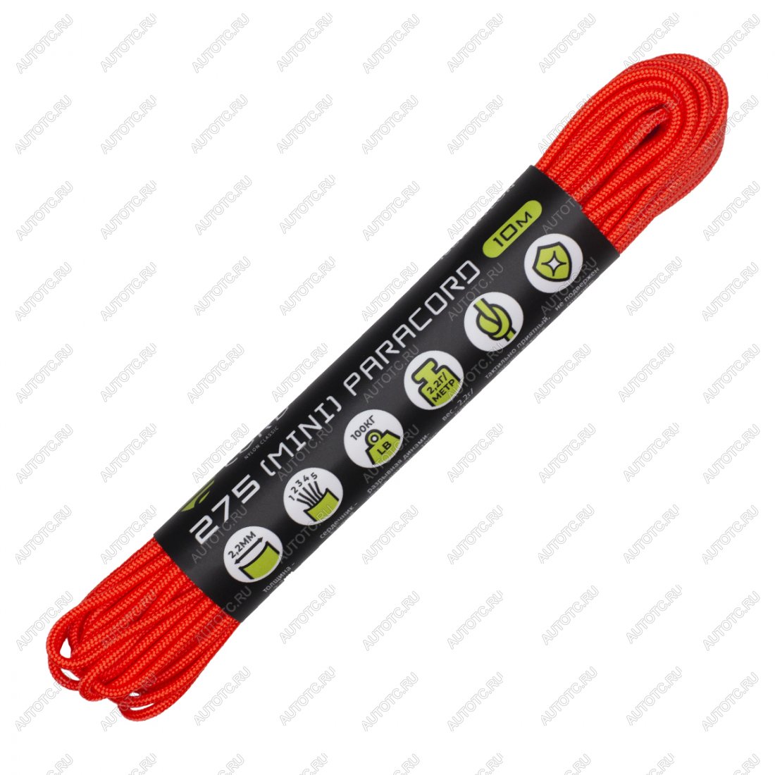 229 р. Паракорд 275 (мини) CORD nylon 10м (neon orange) CORD 275.n10.n.or  с доставкой в г. Воронеж
