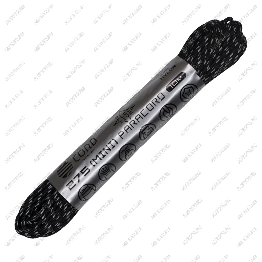 319 р. Паракорд 275 (мини) CORD nylon 10м световозвращающий (black) CORD 275.n10.lm.b  с доставкой в г. Воронеж