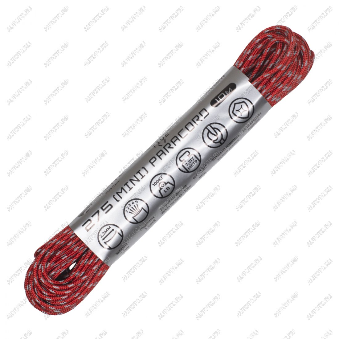 329 р. Паракорд 275 (мини) CORD nylon 10м световозвращающий (red) CORD 275.n10.lm.r  с доставкой в г. Воронеж