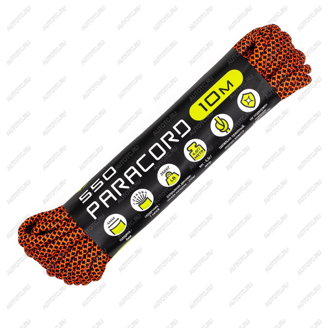 259 р. Паракорд 550 CORD nylon 10м (neon orange snake) CORD 550.n10.n.or.sn  с доставкой в г. Воронеж