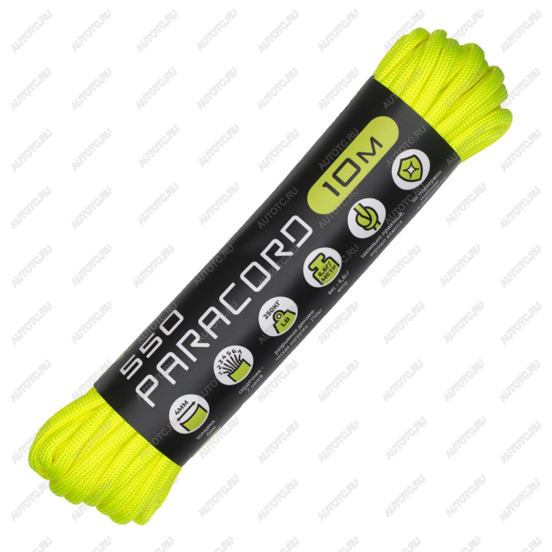259 р. Паракорд 550 CORD nylon 10м (neon yellow) CORD 550.n10.n.y  с доставкой в г. Воронеж