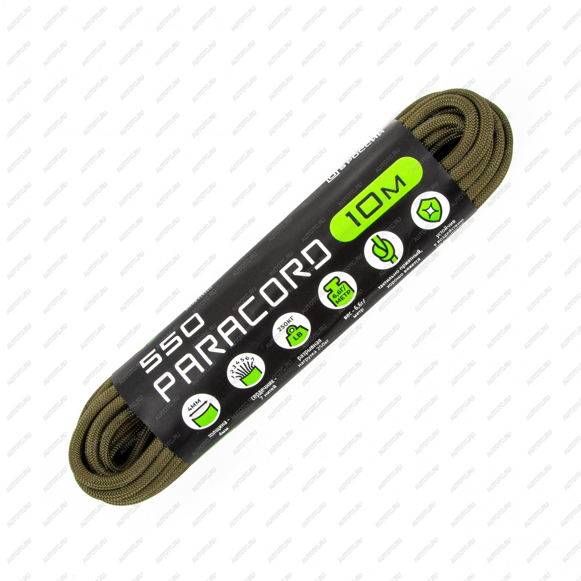 259 р. Паракорд 550 CORD nylon 10м (olive) CORD 550.n10.olv  с доставкой в г. Воронеж