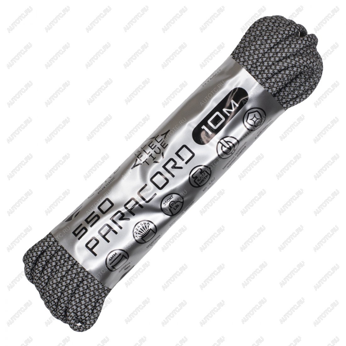 539 р. Паракорд 550 CORD nylon 10м SuperReflective (black snake) CORD 550.n10.lm.b.snk  с доставкой в г. Воронеж