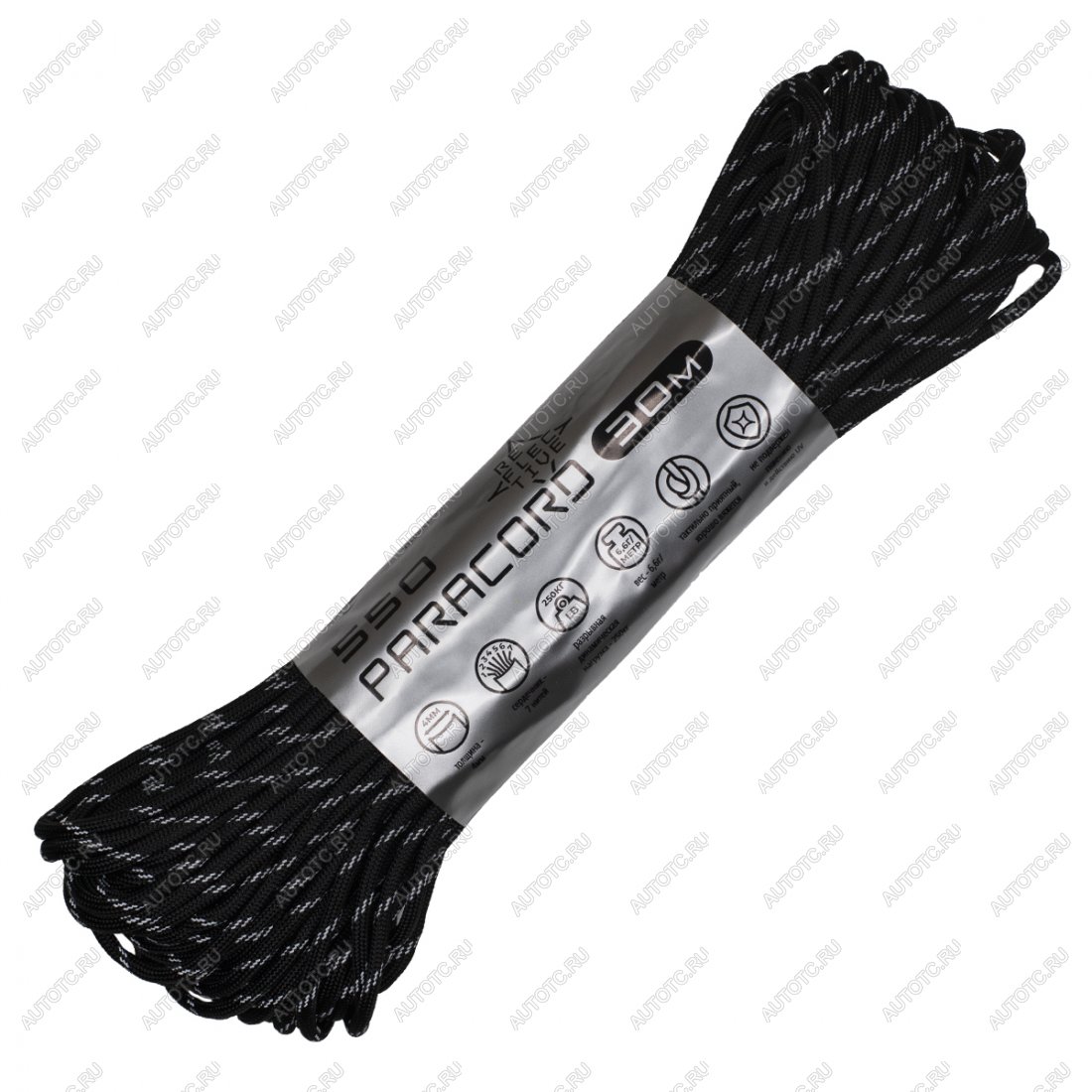 979 р. Паракорд 550 CORD nylon 30м световозвращающий (black) CORD 550.n30.lm.b  с доставкой в г. Воронеж