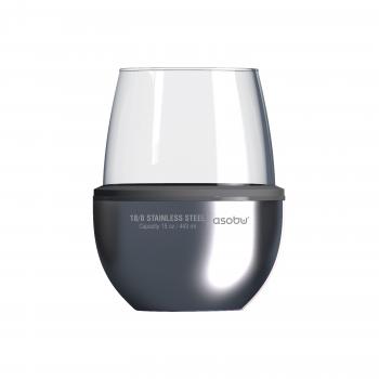 2 379 р. Термобокал для вина WINE KUZIE 440 мл, серебряный ASOBU stl24.11-silver  с доставкой в г. Воронеж. Увеличить фотографию 1