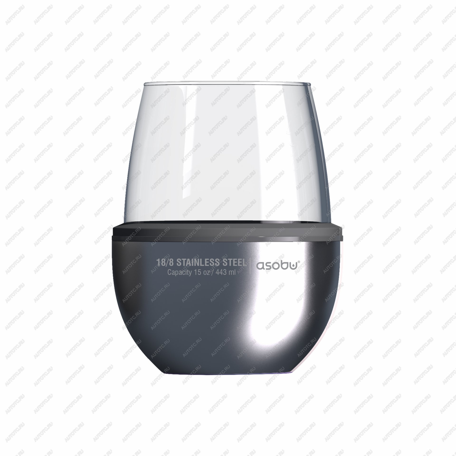 2 379 р. Термобокал для вина WINE KUZIE 440 мл, серебряный ASOBU stl24.11-silver  с доставкой в г. Воронеж