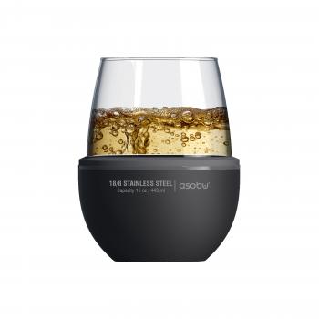 2 159 р. Термобокал для вина WINE KUZIE 440 мл, черный ASOBU stl24.06-black  с доставкой в г. Воронеж. Увеличить фотографию 2