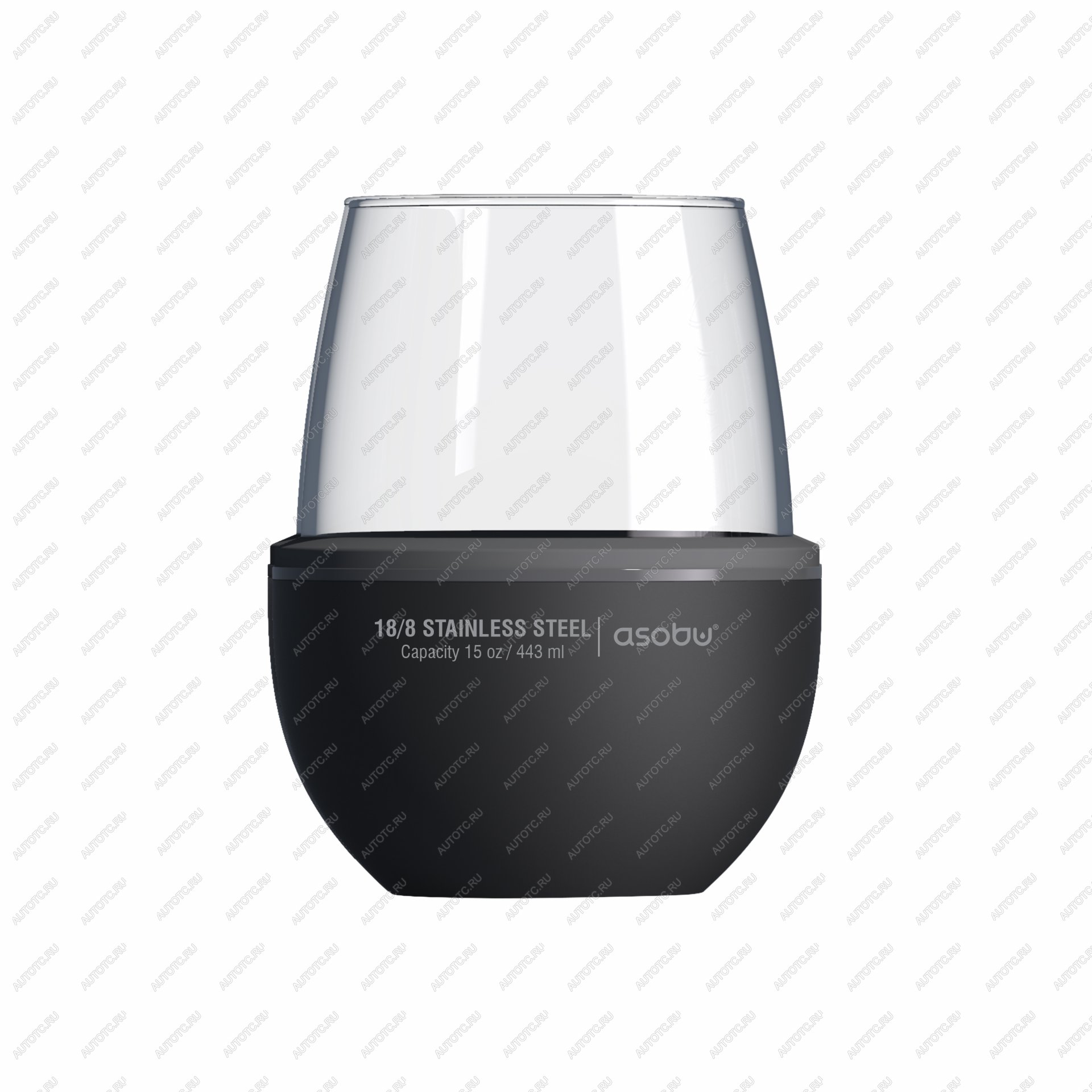 2 159 р. Термобокал для вина WINE KUZIE 440 мл, черный ASOBU stl24.06-black  с доставкой в г. Воронеж