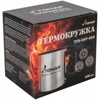 669 р. Термокружка ТОНАР 450ML с пластиковой крышкой ТОНАР t.tk-047-450  с доставкой в г. Воронеж. Увеличить фотографию 5