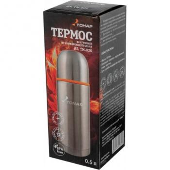 1 299 р. Термос ТОНАР 500 мл. цвет - стальной (дополнительная чашка) ТОНАР hs.tm-020  с доставкой в г. Воронеж. Увеличить фотографию 2