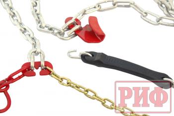 10 049 р. Цепи противоскольжения РИФ 4х4 "соты" 16 мм, 25570R18, 25575R17, 26575R16, 26555R19, 26565R18, 26570R17, 27560R18, 27570R16, 32x11,5R15 (к-т 2 шт.) РИФ rif18-0-0000267  с доставкой в г. Воронеж. Увеличить фотографию 7