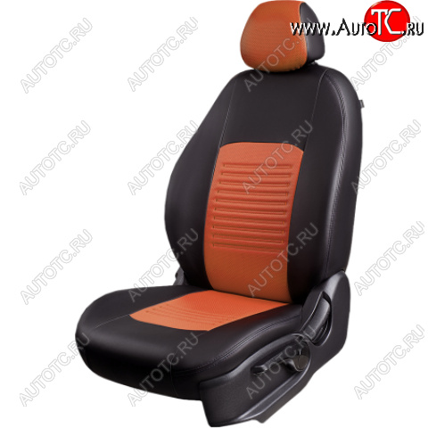 8 999 р. Комплект чехлов для сидений (РЗСиС 50/50, 2П Илана+Орегон) ТУРИН Lord Autofashion  Chery Tiggo T11 (2005-2013) дорестайлинг (черный, вставка коричневая, строчка коричневая)  с доставкой в г. Воронеж