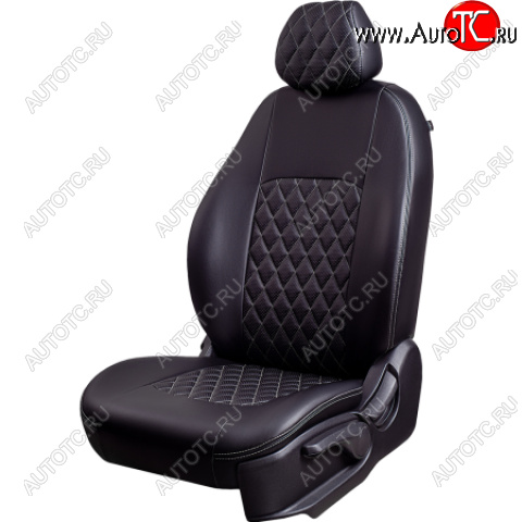 9 499 р. Комплект чехлов сидений (РЗС 60/40 3Г Илана+Орегон) Турин Ромб Lord Autofashion  Chery Tiggo 4 (2017-2020) дорестайлинг (черный, вставка серая, строчка серая)  с доставкой в г. Воронеж