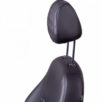 7 199 р. Комплект чехлов сидений (РЗС 60/40 3Г Илана+Орегон) Турин Ромб Lord Autofashion  Chery Tiggo 4 (2017-2020) дорестайлинг (черный, вставка серая, строчка синяя)  с доставкой в г. Воронеж. Увеличить фотографию 6