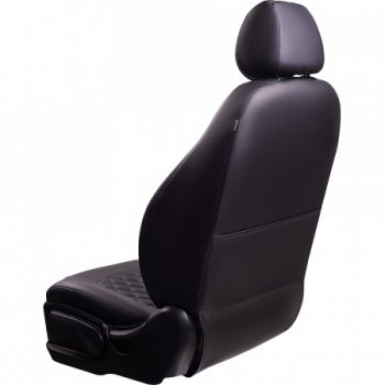 7 199 р. Комплект чехлов сидений (РЗС 60/40 3Г Илана+Орегон) Турин Ромб Lord Autofashion  Chery Tiggo 4 (2017-2020) дорестайлинг (черный, вставка серая, строчка синяя)  с доставкой в г. Воронеж. Увеличить фотографию 8