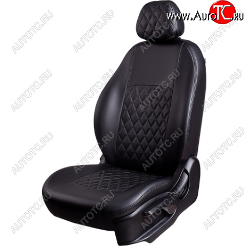 7 199 р. Комплект чехлов сидений (РЗС 60/40 3Г Илана+Орегон) Турин РОМБ Lord Autofashion  Chery Tiggo 4 (2017-2020) дорестайлинг (черный, вставка черная, строчка черная)  с доставкой в г. Воронеж