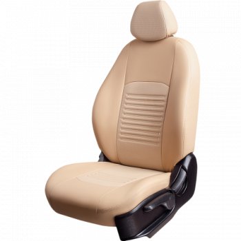 Комплект чехлов для сидений, (РЗСиС 60/40 Илана+Орегон) ТУРИН Lord Autofashion Chevrolet Niva 2123 дорестайлинг (2002-2008) (бежевый, вставка бежевая, строчка бежевая)