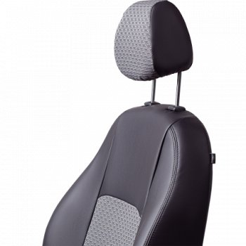 7 399 р. Комплект чехлов для сидений (РЗСиС 60/40 экокожа/жаккард) ТуринLord Autofashion  Chevrolet Niva  2123 (2002-2020) дорестайлинг, рестайлинг (черный, вставка Тропик серая, строчка черная)  с доставкой в г. Воронеж. Увеличить фотографию 4