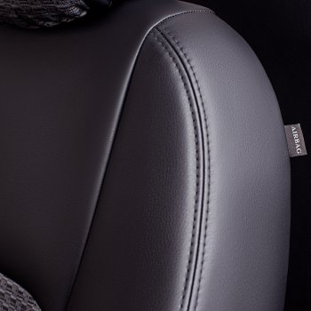 7 399 р. Комплект чехлов для сидений (РЗСиС 60/40 экокожа/жаккард) ТуринLord Autofashion  Chevrolet Niva  2123 (2002-2020) дорестайлинг, рестайлинг (черный, вставка Тропик серая, строчка черная)  с доставкой в г. Воронеж. Увеличить фотографию 5
