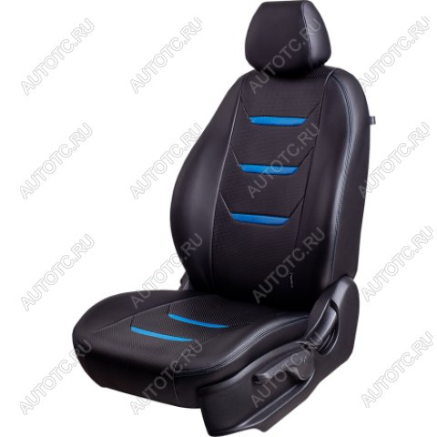 11 899 р. Комплект чехлов для сидений (РЗСиС 60/40 2Г Орегон) ТУРИН-2 Lord Autofashion   Chevrolet Niva  2123 (2009-2020) рестайлинг (черный, вставка черная/синяя, строчка синяя)  с доставкой в г. Воронеж