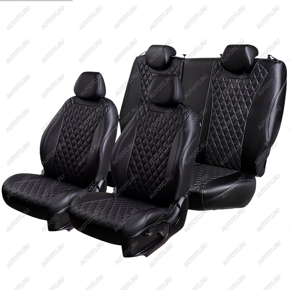 18 399 р. Комплект чехлов для сидений (РЗС 60/40, 2Г, экокожа) Lord Autofashion БАЙРОН  Ford Fusion  1 (2002-2012) хэтчбэк дорестайлинг,  рестайлинг, хэтчбэк (Черный, вставка черная, строчка черная)  с доставкой в г. Воронеж