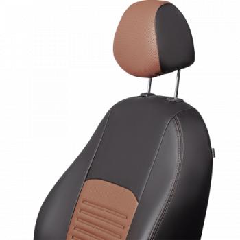 9 899 р. Комплект чехлов для сидений (РЗС 60/40 3Г Илана+Орегон) ТУРИН СТ Lord Autofashion  Geely Coolray  SX11 (2018-2025) дорестайлинг, рестайлинг (черный, вставка темно-коричневая/бежевая, строчка темно-коричневая)  с доставкой в г. Воронеж. Увеличить фотографию 4