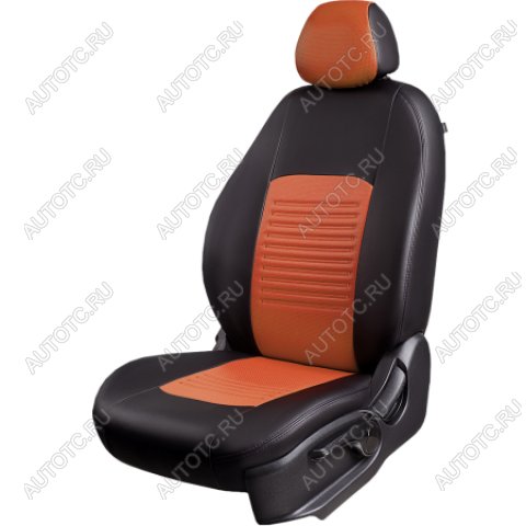 9 449 р. Комплект чехлов для сидений (РЗС 40/60 2П Илана+Орегон) ТУРИН Lord Autofashion Hyundai Accent седан ТагАЗ (2001-2012) (черный, вставка коричневая+бежевая, строчка черная)  с доставкой в г. Воронеж