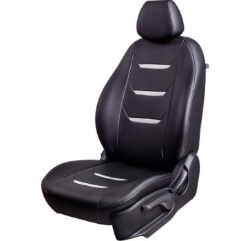 Комплект чехлов для сидений (РЗС 40/60 2П Орегон) ТУРИН-2 Lord Autofashion Hyundai Accent  2 LC (1999-2012) седан дорестайлинг (ТагАЗ) (черный, вставка черная+белая, строчка белая)