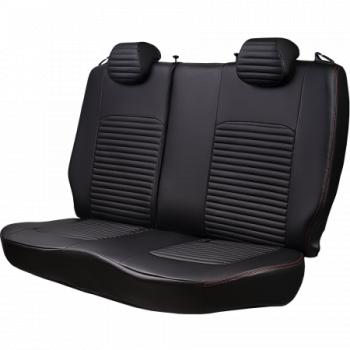 7 849 р. Комплект чехлов для сидений (РЗС 40/60. 2П Илана+Орегон) ТУРИН-3 Lord Autofashion  Hyundai Accent ( 1 X3,  3 MC) (1997-2011) седан рестайлинг, седан, хэтчбек (черный, вставка черная, строчка красная)  с доставкой в г. Воронеж. Увеличить фотографию 3