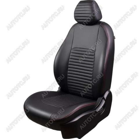 7 849 р. Комплект чехлов для сидений (РЗС 40/60. 2П Илана+Орегон) ТУРИН-3 Lord Autofashion  Hyundai Accent ( 1 X3,  3 MC) (1997-2011) седан рестайлинг, седан, хэтчбек (черный, вставка черная, строчка красная)  с доставкой в г. Воронеж