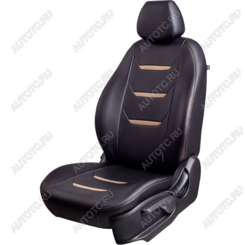 23 999 р. Комплект чехлов для сидений (РЗС 60/40+подлок. 2Г Орегон) ТУРИН-2 Lord Autofashion  Hyundai Creta  SU (2020-2022) (черный, вставка черная+бежевая, строчка бежевая)  с доставкой в г. Воронеж