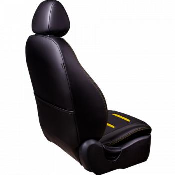 10 299 р. Комплект чехлов для сидений (РЗС 40/60 3Г Орегон) ТУРИН-2 Lord Autofashion  Hyundai Solaris  HCR (2017-2022) седан дорестайлинг, седан рестайлинг (черный, вставка черная+желтая, строчка желтая)  с доставкой в г. Воронеж. Увеличить фотографию 5