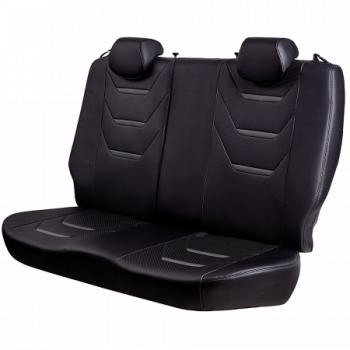 11 899 р. Комплект чехлов для сидений (РЗС 40/60 3Г Орегон) ТУРИН-2 Lord Autofashion  Hyundai Solaris  HCR (2017-2022) седан дорестайлинг, седан рестайлинг (черный, вставка черная+серая, строчка серая)  с доставкой в г. Воронеж. Увеличить фотографию 4