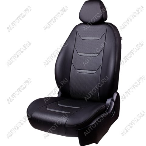 11 899 р. Комплект чехлов для сидений (РЗС 40/60 3Г Орегон) ТУРИН-2 Lord Autofashion  Hyundai Solaris  HCR (2017-2022) седан дорестайлинг, седан рестайлинг (черный, вставка черная+серая, строчка серая)  с доставкой в г. Воронеж