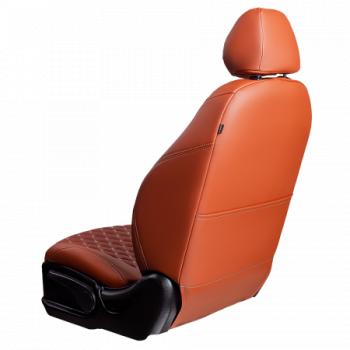 18 549 р. Комплект чехлов для сидений (РЗСиС 40/60 3Г Орегон) БАЙРОН Lord Autofashion  KIA Ceed  1 ED (2006-2012) дорестайлинг универсал, рестайлинг универсал (коричневый, вставка коричневая, строчка бежевая)  с доставкой в г. Воронеж. Увеличить фотографию 2