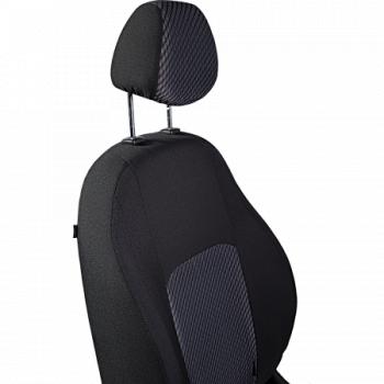 3 699 р. Комплект чехлов для сидений (РЗС 60/40 2Г жаккард) СТАНДАРТ Lord Autofashion  KIA Rio  3 QB (2011-2017) дорестайлинг седан, рестайлинг седан (черный, вставка РОМБ 3D белая, строчка черная)  с доставкой в г. Воронеж. Увеличить фотографию 4