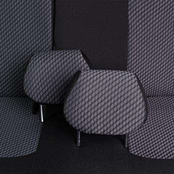 3 699 р. Комплект чехлов для сидений (РЗС 60/40 2Г жаккард) СТАНДАРТ Lord Autofashion  KIA Rio  3 QB (2011-2017) дорестайлинг седан, рестайлинг седан (черный, вставка РОМБ 3D белая, строчка черная)  с доставкой в г. Воронеж. Увеличить фотографию 10