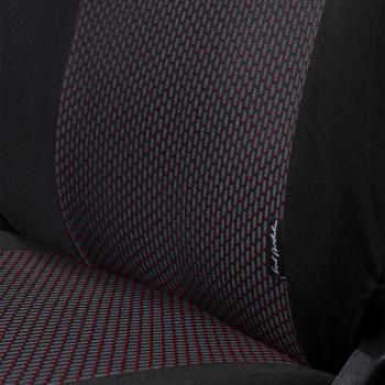 3 699 р. Комплект чехлов для сидений (РЗС 60/40 2Г жаккард) СТАНДАРТ Lord Autofashion  KIA Rio  3 QB (2011-2017) дорестайлинг седан, рестайлинг седан (черный, вставка Сеул красный, строчка черная)  с доставкой в г. Воронеж. Увеличить фотографию 12