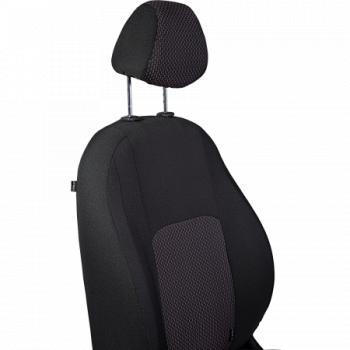 3 699 р. Комплект чехлов для сидений (РЗС 60/40 2Г жаккард) СТАНДАРТ Lord Autofashion  KIA Rio  3 QB (2011-2017) дорестайлинг седан, рестайлинг седан (черный, вставка Сеул красный, строчка черная)  с доставкой в г. Воронеж. Увеличить фотографию 9