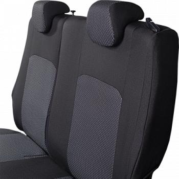 3 699 р. Комплект чехлов для сидений (РЗС 60/40 2Г жаккард) СТАНДАРТ Lord Autofashion  KIA Rio  3 QB (2011-2017) дорестайлинг седан, рестайлинг седан (черный, вставка Сеул серая, строчка черная)  с доставкой в г. Воронеж. Увеличить фотографию 13