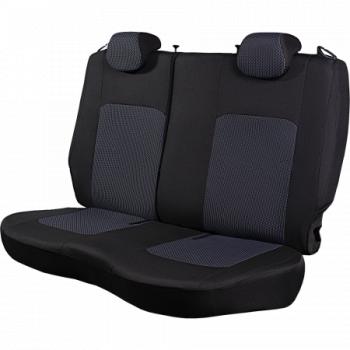 3 699 р. Комплект чехлов для сидений (РЗС 60/40 2Г жаккард) СТАНДАРТ Lord Autofashion  KIA Rio  3 QB (2011-2017) дорестайлинг седан, рестайлинг седан (черный, вставка Сеул синяя, строчка черная)  с доставкой в г. Воронеж. Увеличить фотографию 6