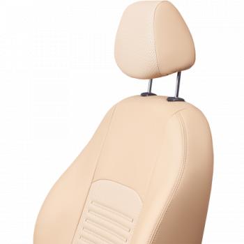 8 999 р. Комплект чехлов для сидений (РЗС 60/40 3Г Илана+Орегон) ТУРИН СТ Lord Autofashion  KIA Seltos (2019-2025) (бежевый, вставка бежевая, строчка бежевая)  с доставкой в г. Воронеж. Увеличить фотографию 3