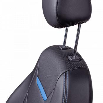 10 299 р. Комплект чехлов для сидений (РЗС 40/60 3Г Орегон) ТУРИН-2 Lord Autofashion  Opel Astra  J (2009-2015) хэтчбек 5 дв. дорестайлинг, седан рестайлинг (черный, вставка черная+синяя, строчка синяя)  с доставкой в г. Воронеж. Увеличить фотографию 3