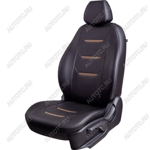 10 299 р. Комплект чехлов для сидений (РЗС 40/60+подлок. 3Г Орегон) ТУРИН-2 Lord Autofashion  Renault Arkana (2019-2025) (черный, вставка черная+темно-коричневая, строчка темно-коричневая)  с доставкой в г. Воронеж
