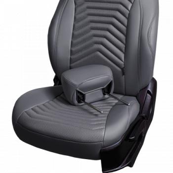 27 849 р. Комплект чехлов для сидений (РЗС Орегон) БАЙРОН ст ПРЕЗИДЕНТ Lord Autofashion  Nissan Terrano  D10 (2013-2016), Renault Duster  HS (2010-2015) (серый, вставка серая+темно-серая, строчка темно-серая)  с доставкой в г. Воронеж. Увеличить фотографию 8