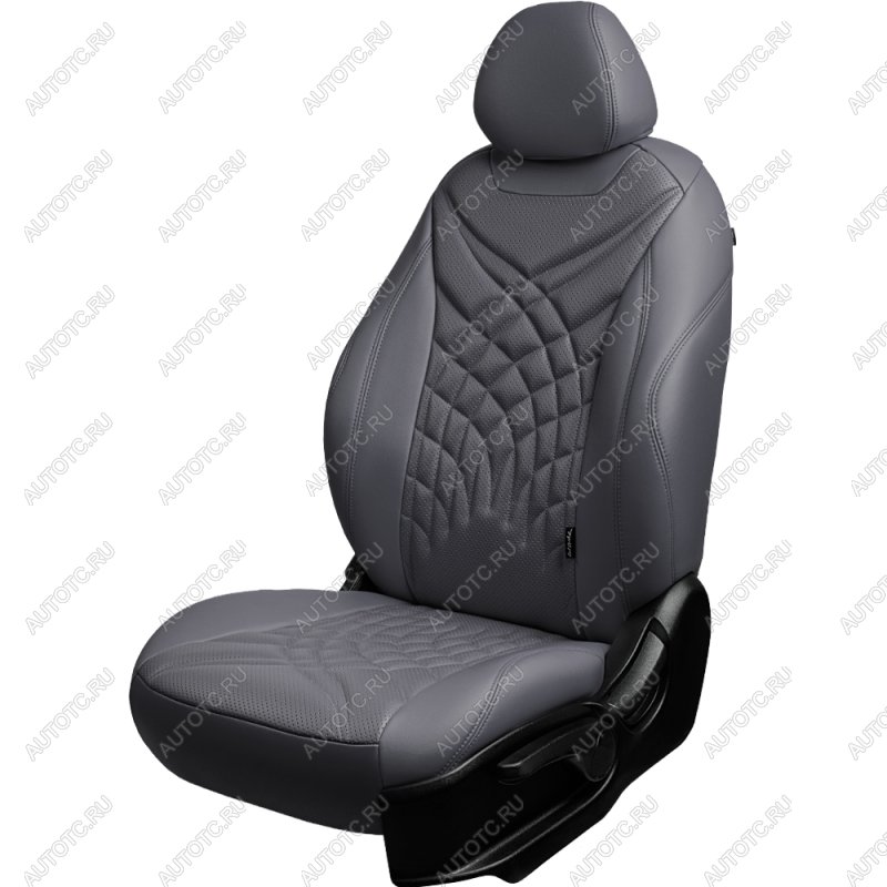 21 349 р. Комплект чехлов для сидений (к.Drive РЗС 60/40 3Г Орегон) БАЙРОН ст ЖУК Lord Autofashion  Renault Duster  HM (2021-2024) рестайлинг (серый, вставка серая+темно-серая, строчка темно-серая)  с доставкой в г. Воронеж