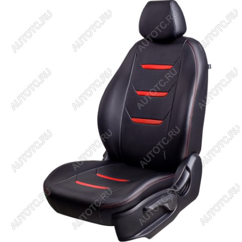 11 899 р. Комплект чехлов для сидений (РЗС 60/40 3Г Орегон) ТУРИН-2 Lord Autofashion  Renault Kaptur (2016-2025) дорестайлинг, рестайлинг (черный, вставка черная+красная, строчка красная)  с доставкой в г. Воронеж