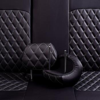 10 449 р. Комплект чехлов для сидений (к.StyleAmbition РЗС 40/20/40П иС 60/40 Илана+Алькантара) ТУРИН ст РОМБ Lord Autofashion  Skoda Kodiaq  NU7 (2017-2021) дорестайлинг (черный, вставка черная+серая, строчка серая)  с доставкой в г. Воронеж. Увеличить фотографию 14