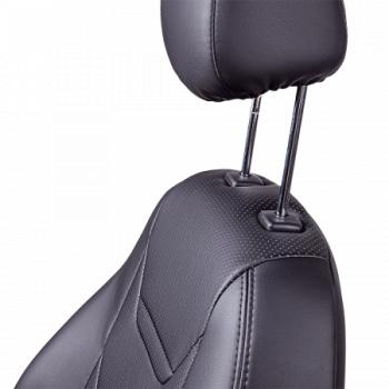 26 649 р. Комплект чехлов для сидений (к.Elegance РЗС 40/60 + подлокот. 3Г Орегон) ТУРИН-2 Lord Autofashion  Skoda Octavia  A7 (2012-2020) дорестайлинг лифтбэк, дорестайлинг универсал, рестайлинг лифтбэк, рестайлинг универсал (черный, вставка черная, строчка черная)  с доставкой в г. Воронеж. Увеличить фотографию 5
